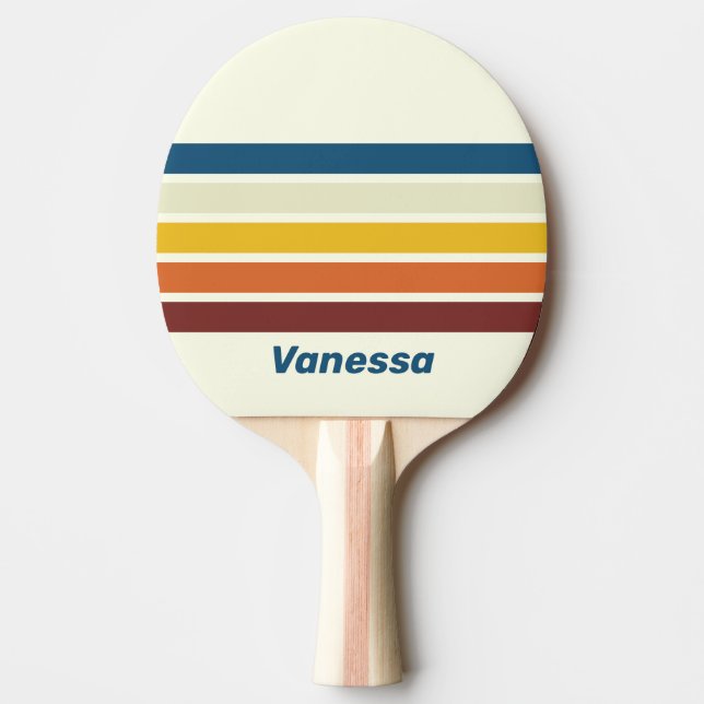 Vintage Fem i rad-ränder med namn Pingisracket (Framsidan)