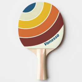 Vintage Fem Ringiga Ränder med Namn Pingisracket