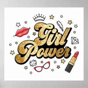 Vintage Feminist Glitter. Poster