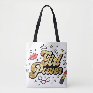 Vintage Feminist Glitter. Tygkasse
