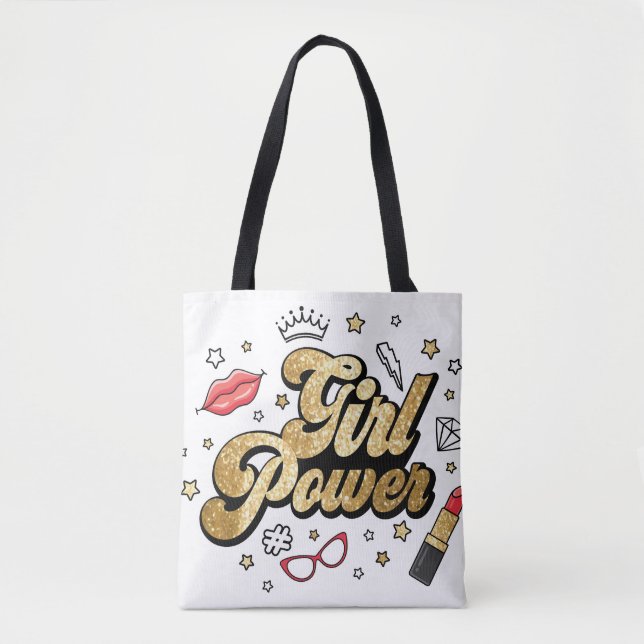 Vintage Feminist Glitter. Tygkasse (Framsida)