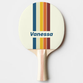 Vintage Femstiftad Randig med Namn Pingisracket