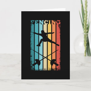 Vintage Fencer Saber Rapier Retro Kort