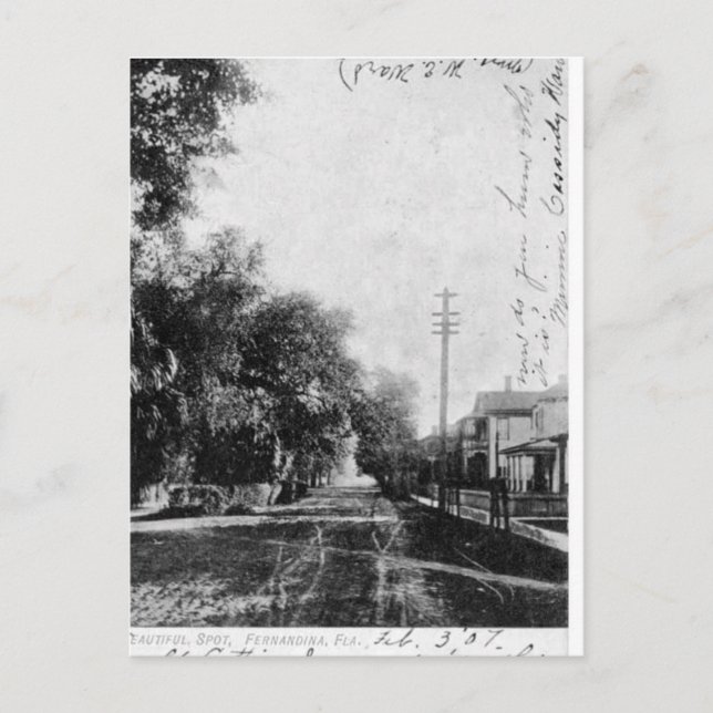 Vintage Fernandina Beach Florida Postcard Vykort (Framsida)