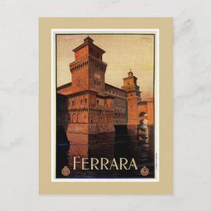 Vintage Ferrara Italienska reseaffisch Vykort
