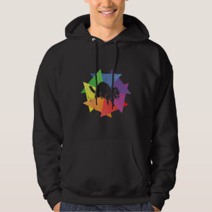 Vintage Ferret Retro Stil Silhouette Hoodie