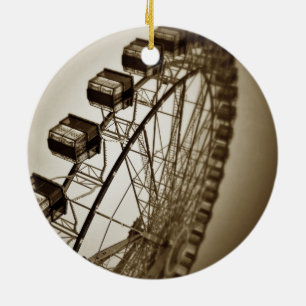 Vintage Ferris Wheel Julgransprydnad Keramik
