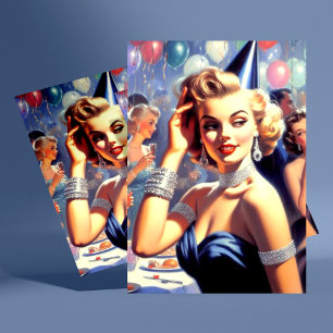 Vintage festtjej illustration vykort