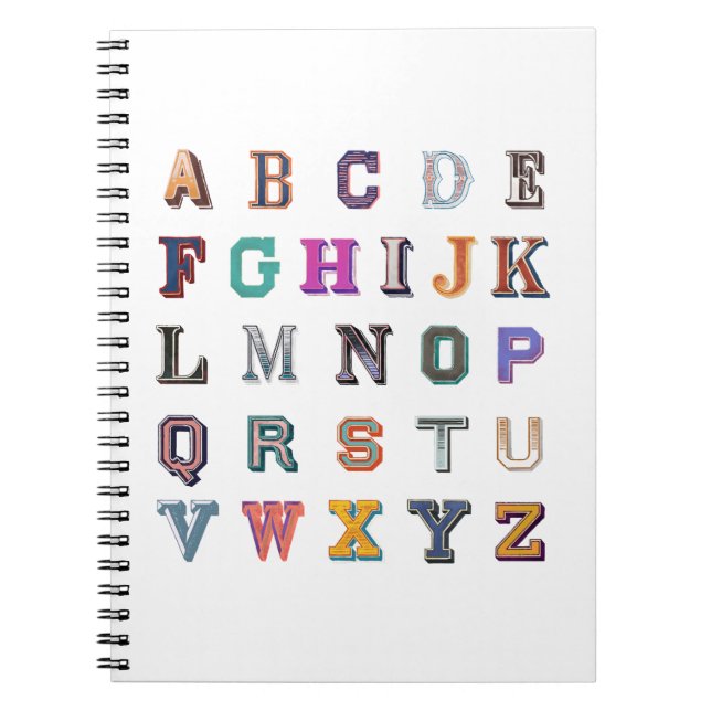 Vintage fet a-z-alfabet anteckningsbok (Framsidan)