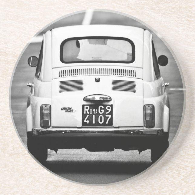 Vintage Fiat 500 underlägg Sandsten (Framsidan)