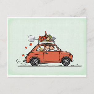 Vintage Fiat 500 Vykort