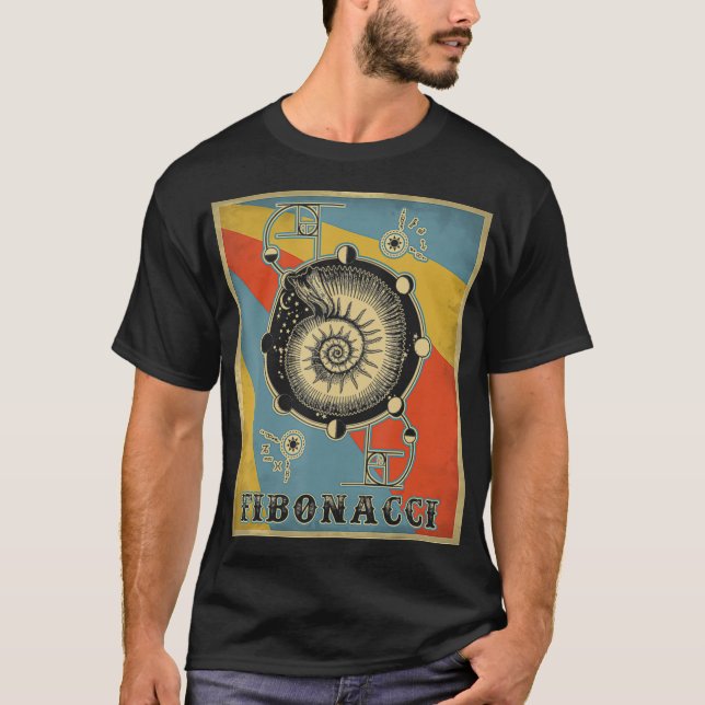 Vintage Fibonacci Golden Ratio  T Shirt (Framsida)