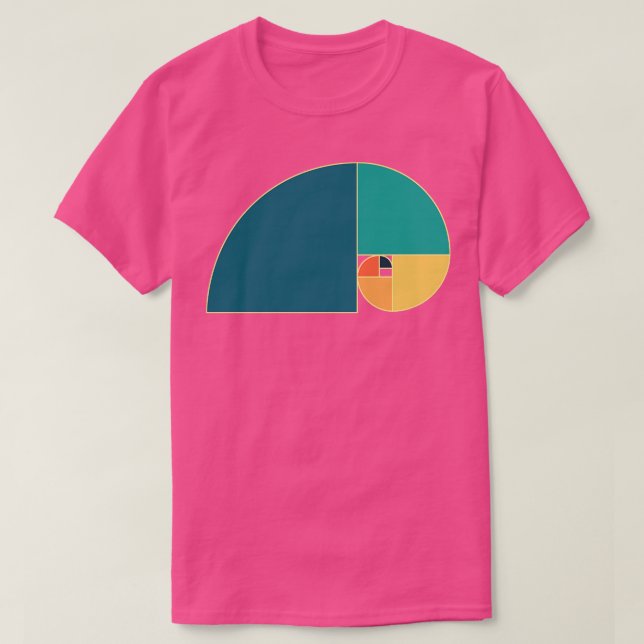 Vintage Fibonacci Spiral T Shirt (Design framsida)