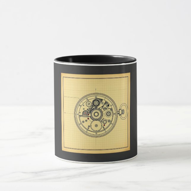 Vintage fickur ritningstryck mugg (Center)