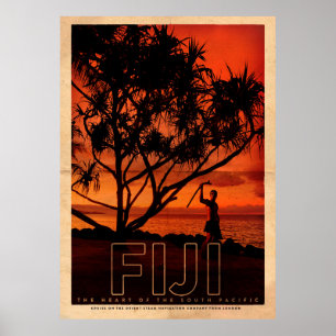 Vintage Fiji Travel Poster