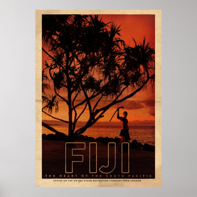 Vintage Fiji Travel Poster (Framsidan)