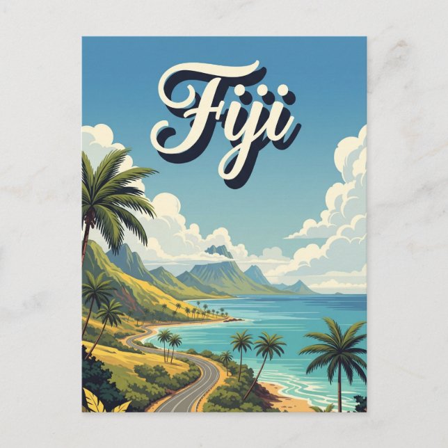 Vintage Fiji Travel Vykort (Framsida)