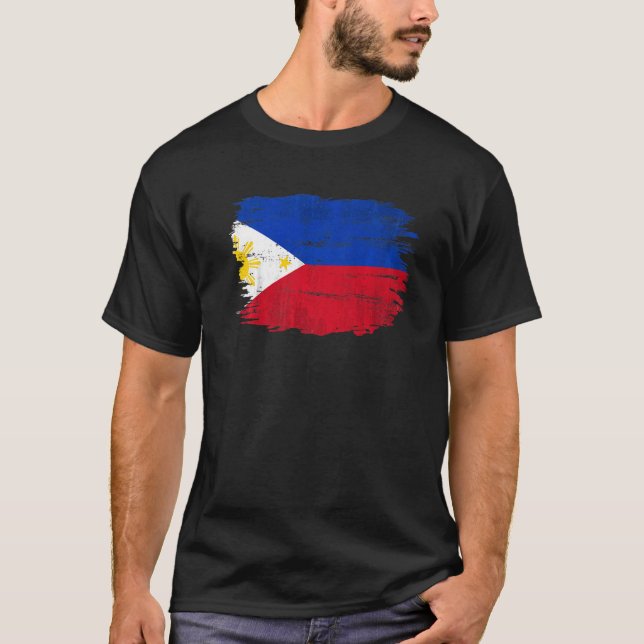 Vintage Filippinerna Flagga för Filipino T Shirt (Framsida)