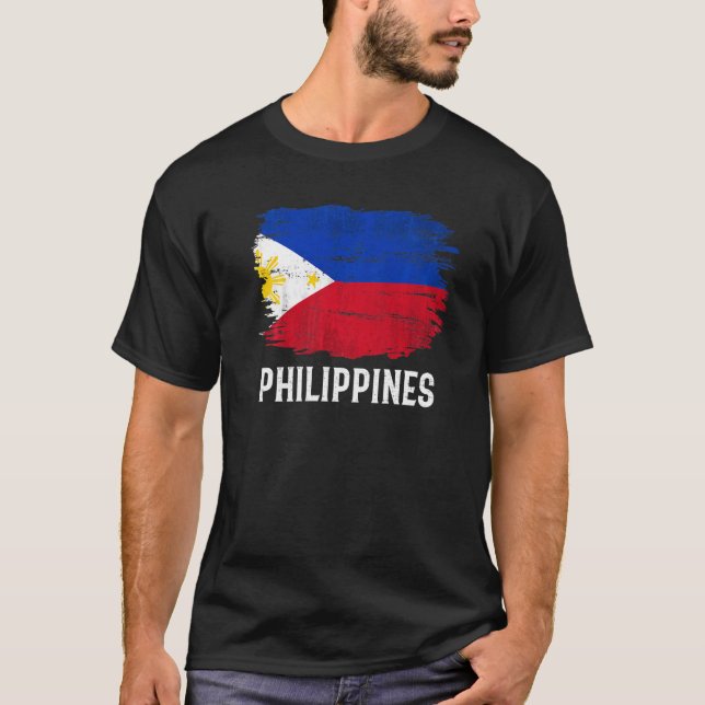 Vintage Filippinerna Flagga för Filipino T Shirt (Framsida)