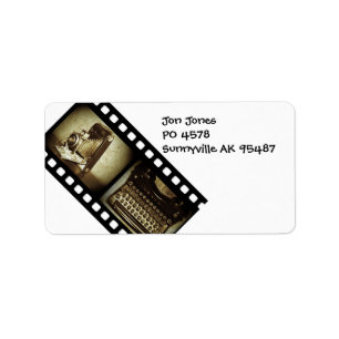 Vintage, film adressetikett