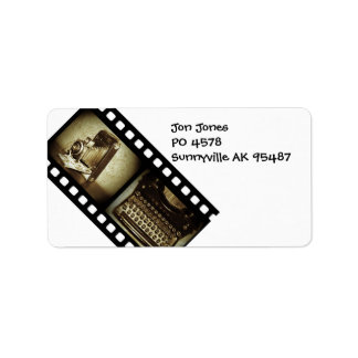 Vintage, film adressetikett