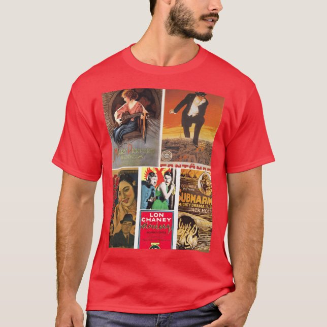 Vintage Film Bildmontage T Shirt (Framsida)