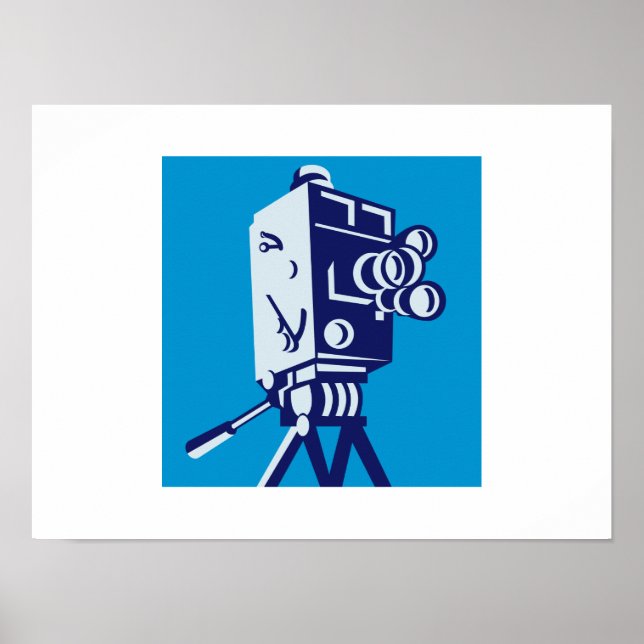 Vintage Film Movie Camera Retro Poster (Framsidan)
