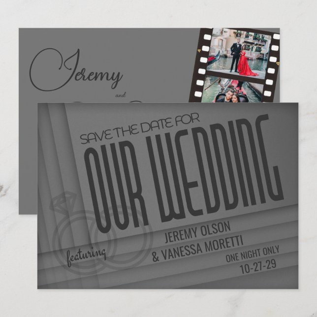 Vintage Film Poster Spara Datumet (Fram/baksida)