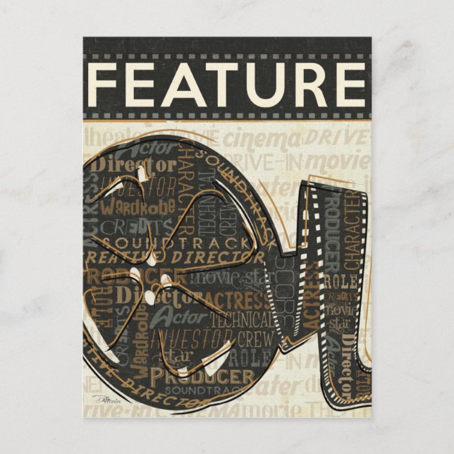 Vintage Film Reel Vykort (Framsida)