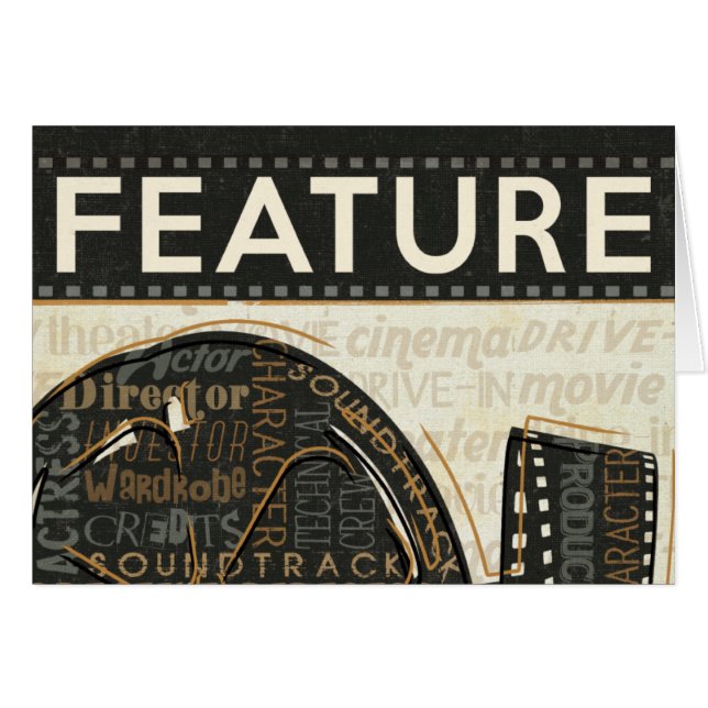 Vintage filmar rullen hälsningskort (Framsidan Horizontal)