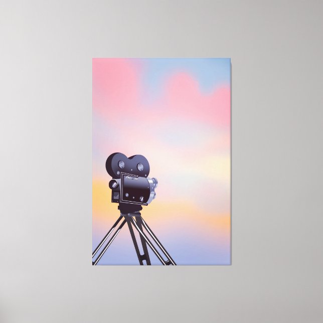 Vintage filmkamera solnedgång canvastryck (Framsida)