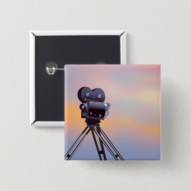 Vintage Filmkamera - tidsbegränsning Knapp (Framsida & baksida)