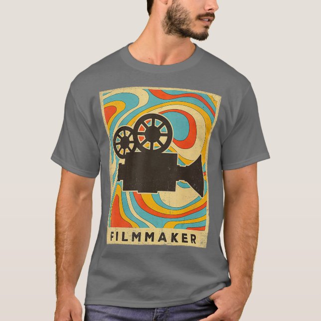 Vintage Filmmaking Retro Poster _nxpl_nxpl T Shirt (Framsida)