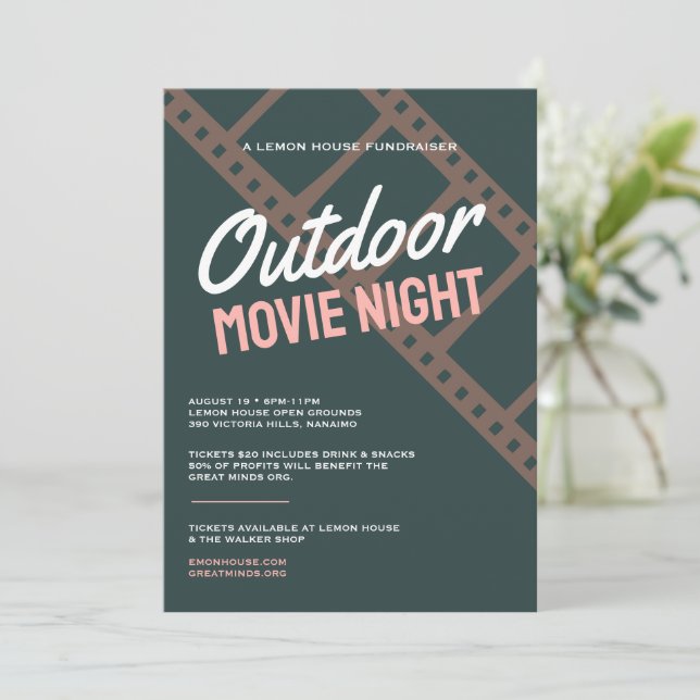 Vintage filmnatt insamlingsinbjudan inbjudningar (Stående Fram)