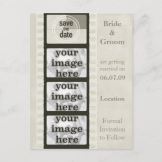 Vintage filmremsa Spara datum Foto postkort Meddelande Vykort