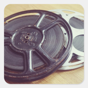 Vintage filmrulle film fyrkantigt klistermärke