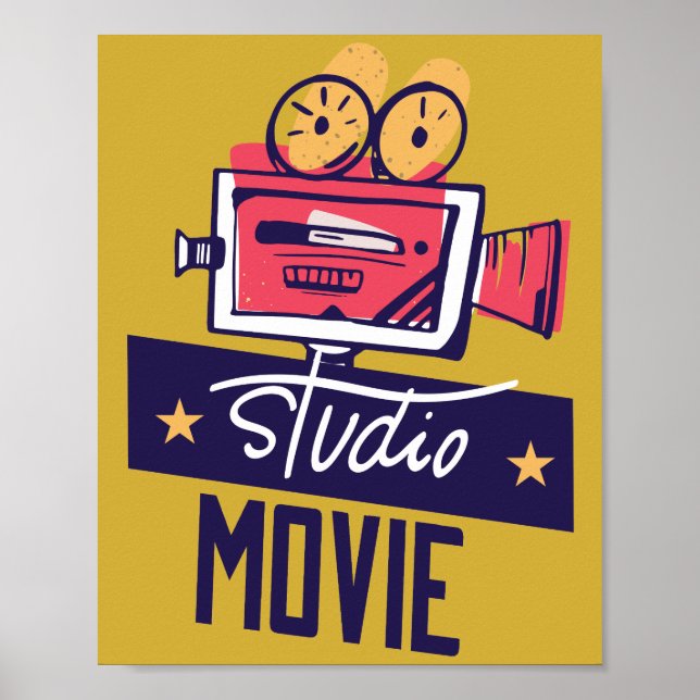 Vintage Filmstudio Kameraposter Dekor (Framsidan)