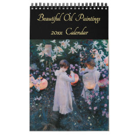 Vintage fin konst vackra Oljemålningar 2026 Kalender