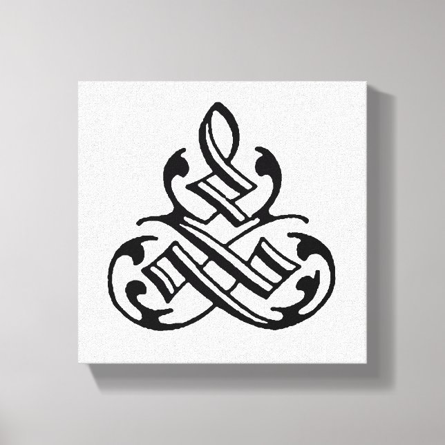Vintage Finare Flourish Canvas Wall Art (Framsida)