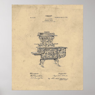 Vintage Finare Stove Patent Poster