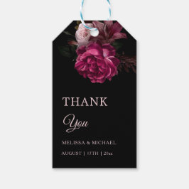 Vintage Fine Art Dark Floral Wedding Thank You Presentetikett