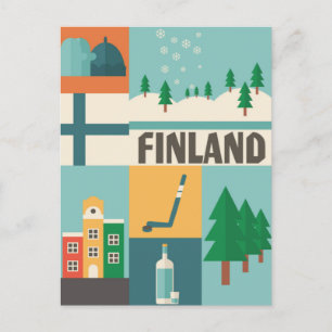 Vintage Finland: Vinterkontinenten för resor Vykort