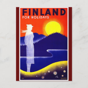 Vintage Finlands resefosterdesign Vykort