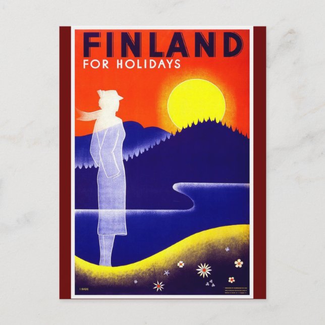 Vintage Finlands resefosterdesign Vykort (Framsida)
