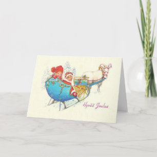 Vintage Finskt Hyvää Joulua-julkort Helgkort