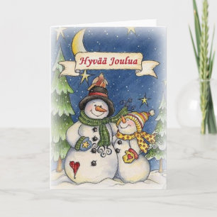 Vintage Finskt Hyvää Joulua-julkort Helgkort