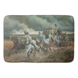 Vintage Fire Engine (av Eugène Burnand) Badrumsmatta