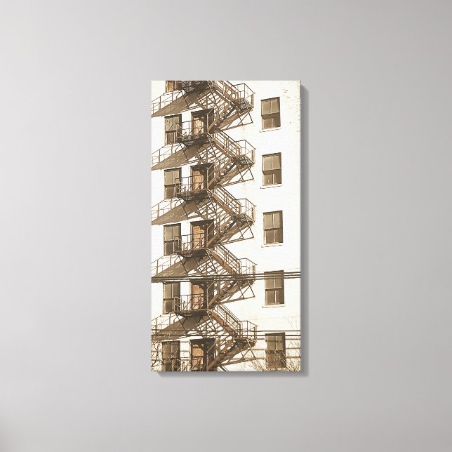 Vintage Fire Escape Canvastryck (Framsida)