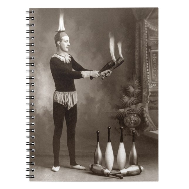 Vintage Fire Juggler Anteckningsbok (Framsidan)