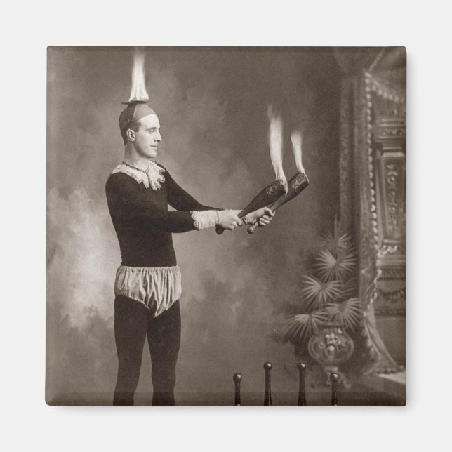Vintage Fire Juggler Magnet (Framsidan)